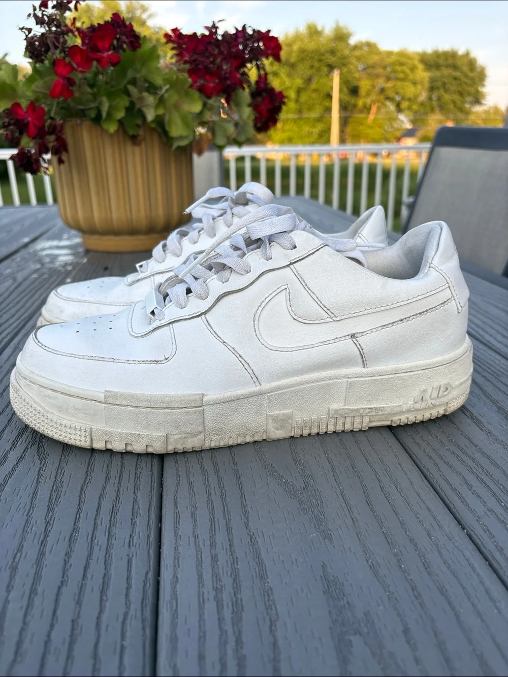 Nike Air Force 1 Pixel “Triple White”Women’s Sneakers Size 9.5